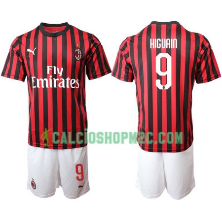 AC Milan HIGUAIN 9 Bambino Maglia Prima 2019/2020 Manica Corta (+ Pantaloncini)